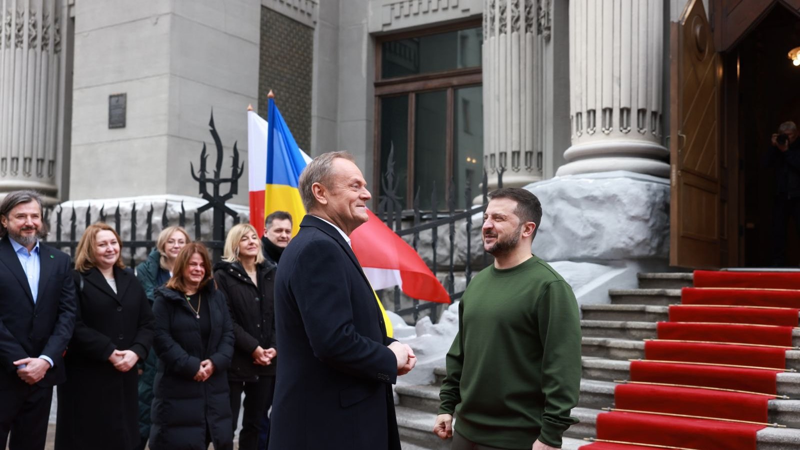 Donald Tusk și Volodîmîr Zelenski, 2024; întâlnire anterioară, nu discursul din Sejm
