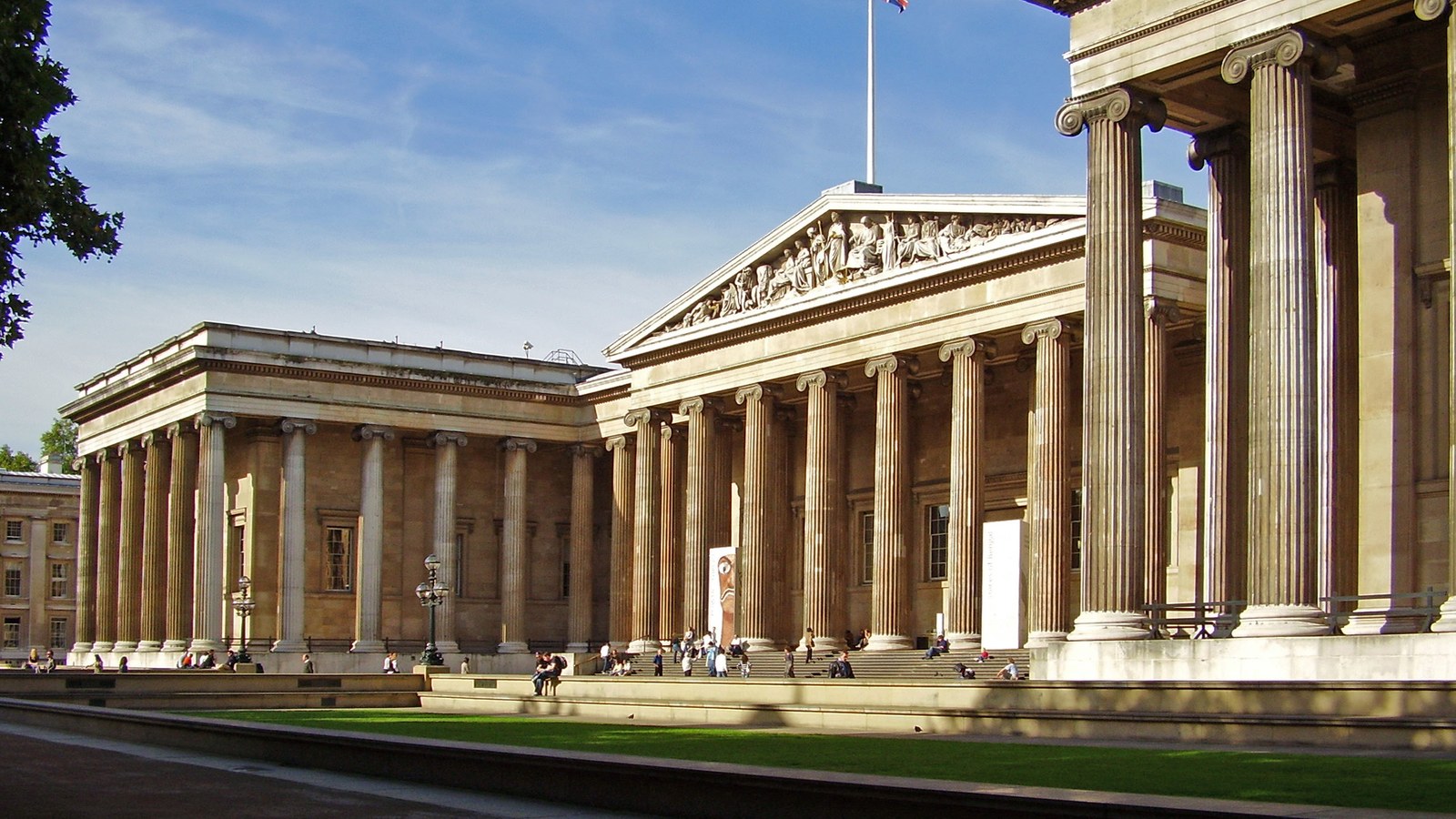The British Museum, north-east façade; a museum, not the Seated Nymph statuette