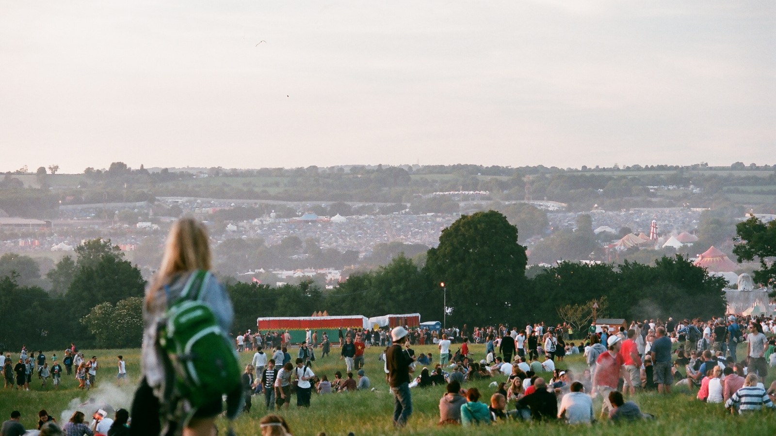 A later Glastonbury at Worthy Farm; not the 1,500-strong 1970 crowd