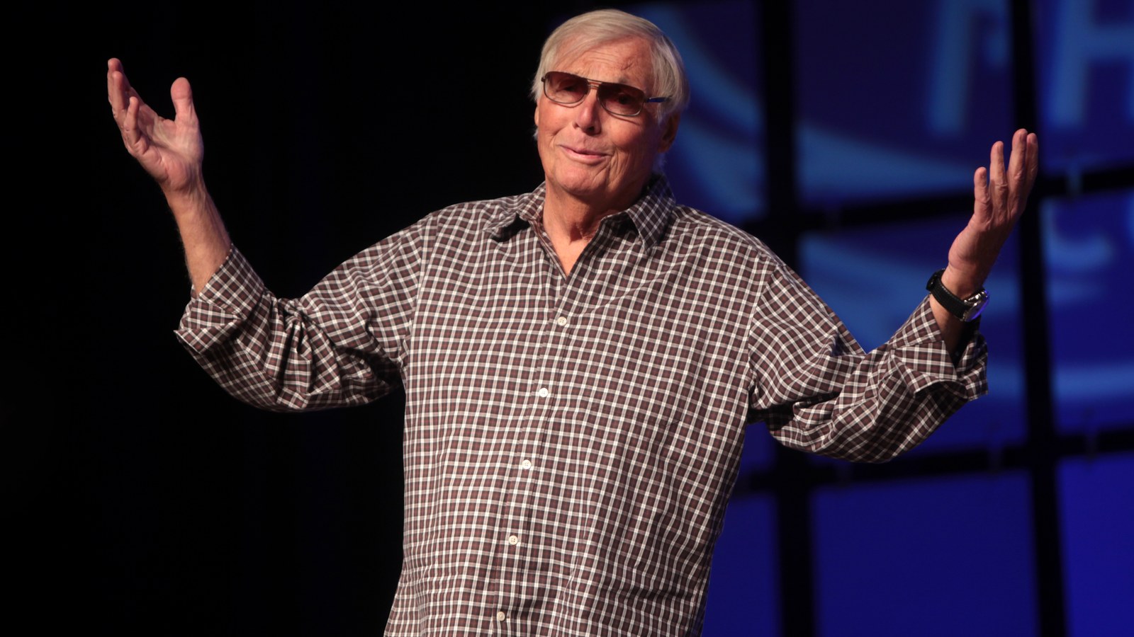 Adam West at a public appearance photographed by Gage Skidmore, not a still from the Batman series