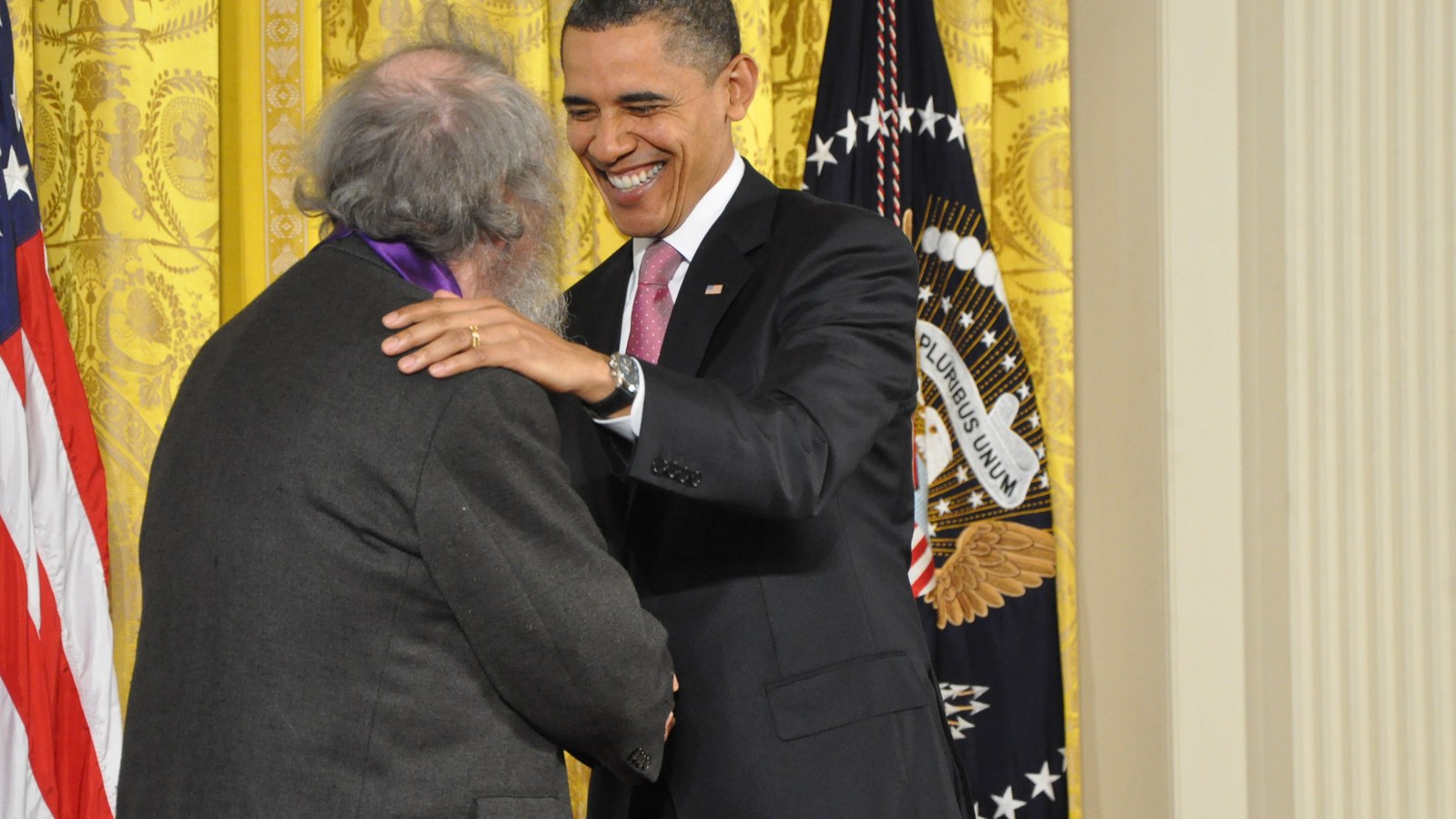 Donald Hall receiving the National Medal of Arts, not a youthful studio portrait