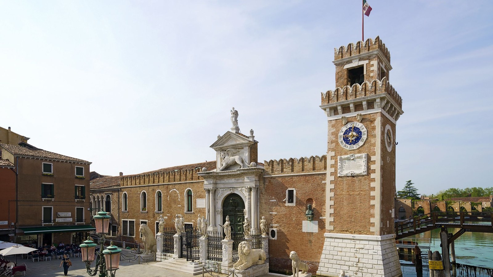 The Porta Magna of the Venice Arsenale; historic architecture, not the 2026 artworks