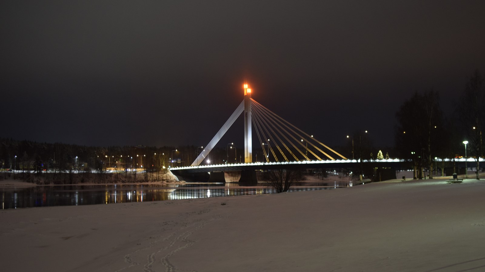 Podul Jätkänkynttilä din Rovaniemi, Finlanda, pe timp de iarnă — locul European Arctic Summit din 13–14 septembrie 2026
