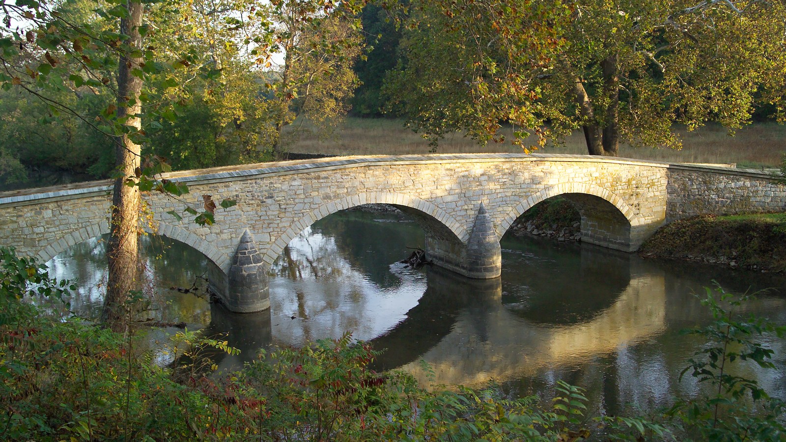 Burnside Bridge over Antietam Creek on the battlefield near Sharpsburg, Maryland