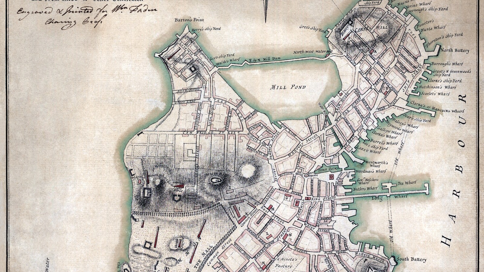 Hartă a Bostonului din 1775, nu o vedere din 1630