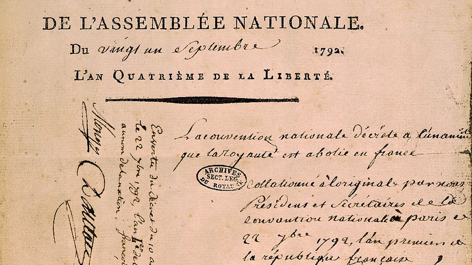 On 21 September 1792 the Convention abolished royalty; 22 September became the start of Year I of the Republic…