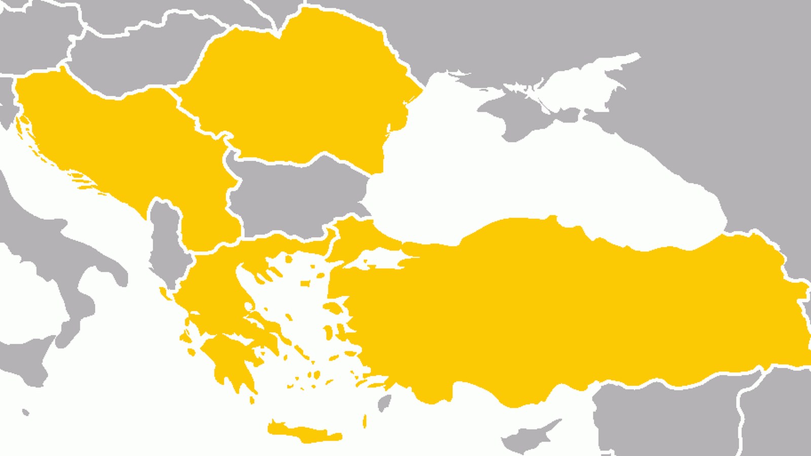 Map of the Balkan Entente (Greece, Romania, Turkey, Yugoslavia), 1934