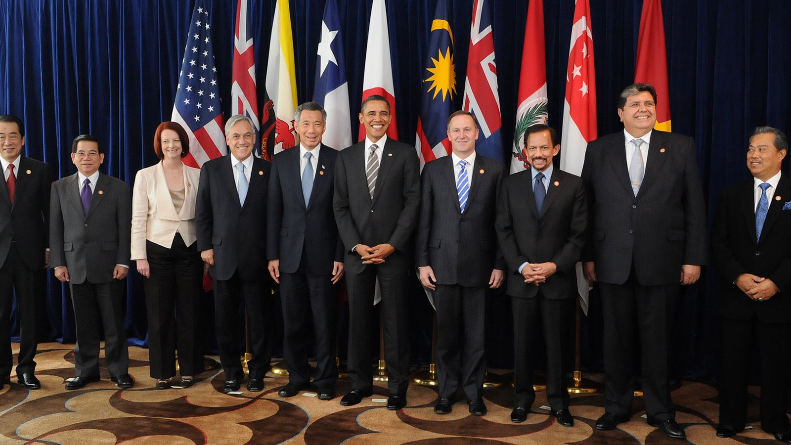 Leaders of TPP/CPTPP member states at a partnership meeting