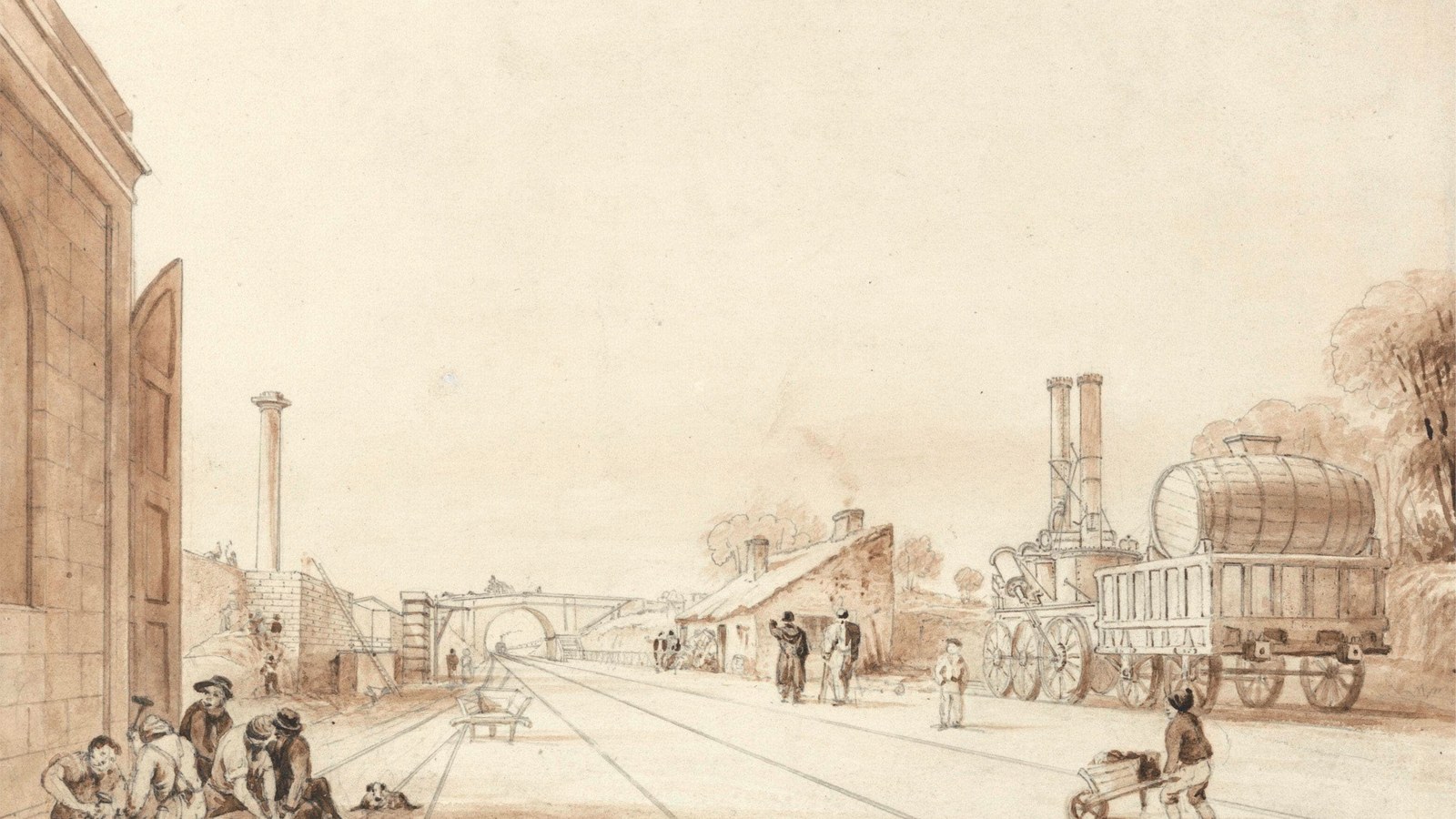 Reprezentare istorică a Liverpool and Manchester Railway la Parkside, din perioada inaugurării din 1830