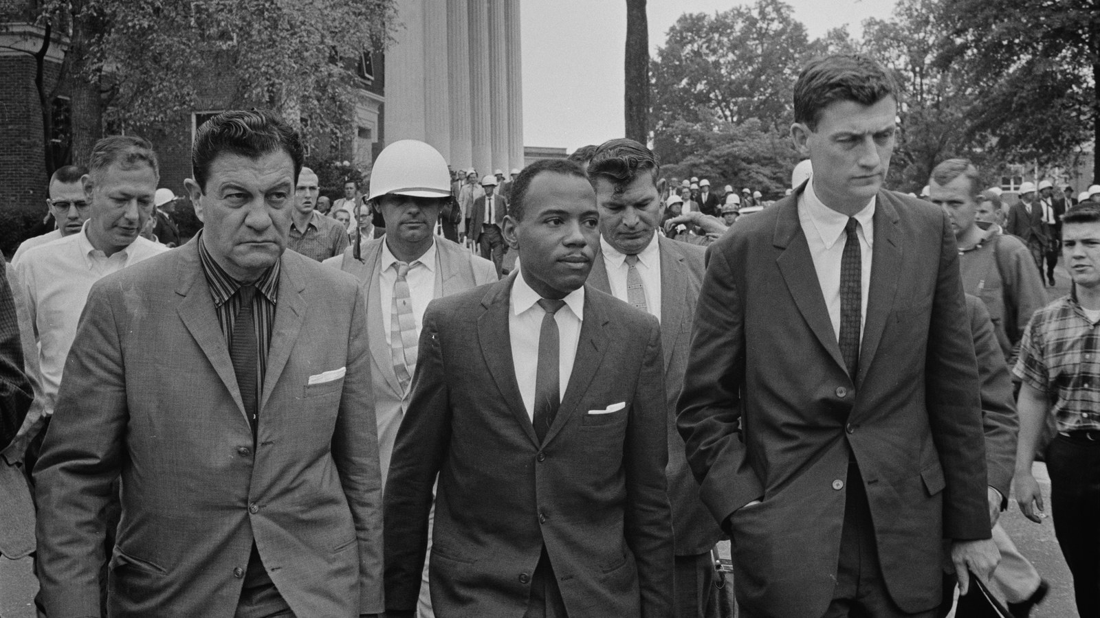 James Meredith escorted at the University of Mississippi, 1962, federal archive photograph