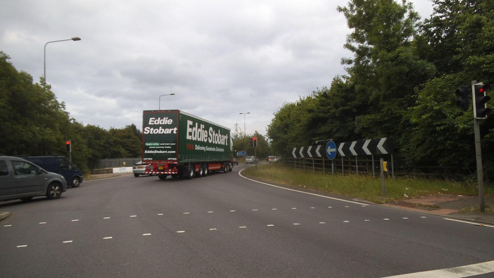 A lorry on the M25; generic traffic, not a manufacturer in the case