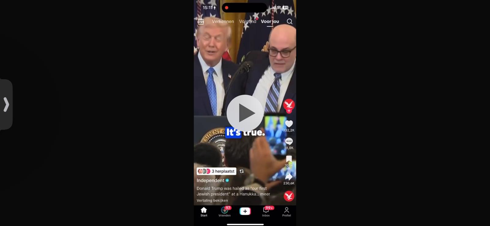 Glumă, semnal sau asumare? De ce Donald Trump a spus „It’s true” când a fost numit „primul președinte evreu”