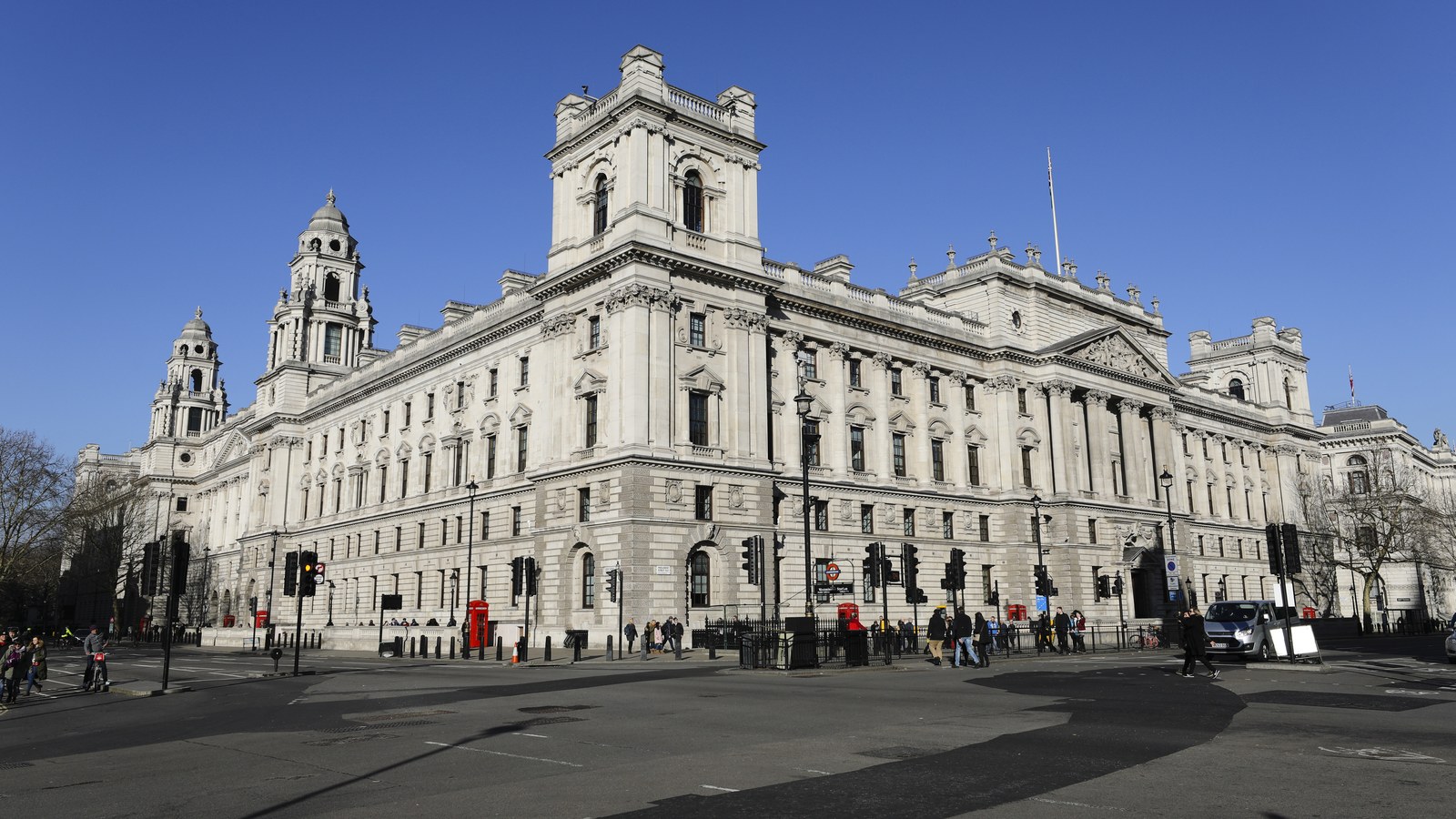 Government Offices, Great George Street, Londra, 2018; clădire, nu aplicația HMRC