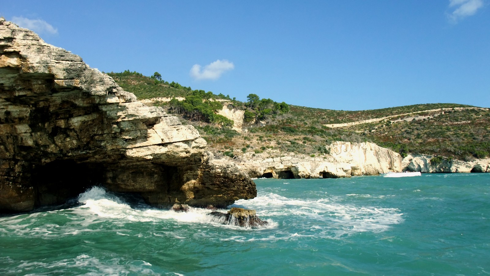 The coast at Vieste, Puglia, an Italian tourist destination where short-term rentals put pressure on housing
