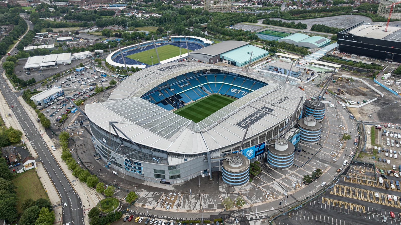 The Etihad Stadium in Manchester, photographed in 2023, not on the 2026 matchday