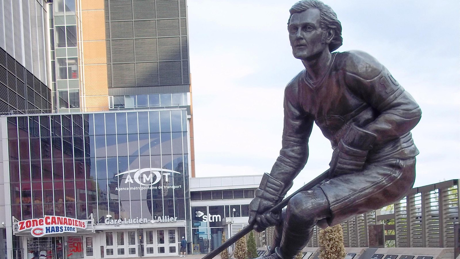 Statue of Guy Lafleur near Bell Centre, Montreal, 2012; not a game photograph