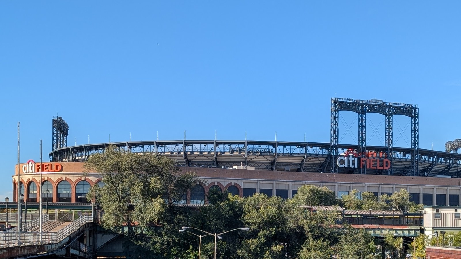 Citi Field in New York, home of the Mets, photographed from the south in October 2025