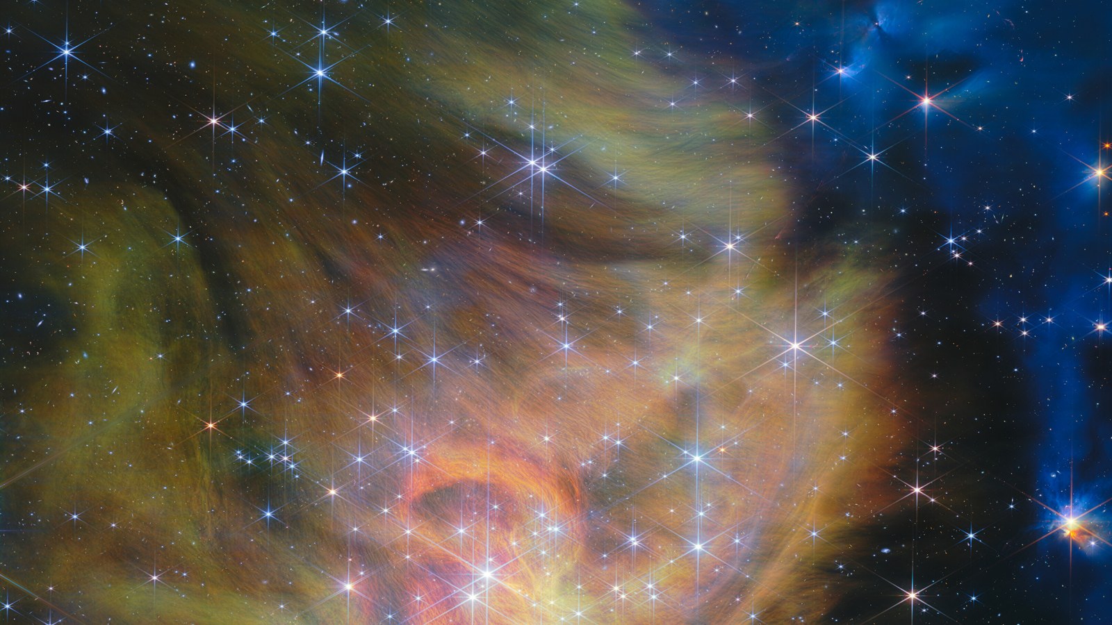 Regiunea de formare stelară IC 348 fotografiată de telescopul James Webb (NIRCam), compozit în infraroșu