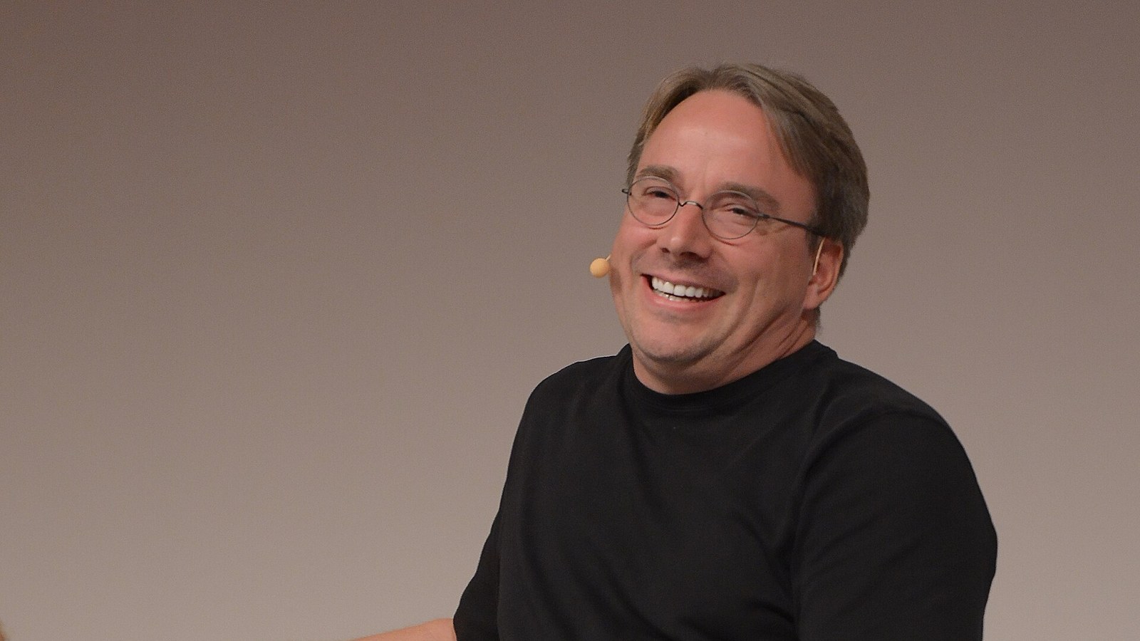 Linus Torvalds at LinuxCon Europe, photographed in 2014, not in 1991