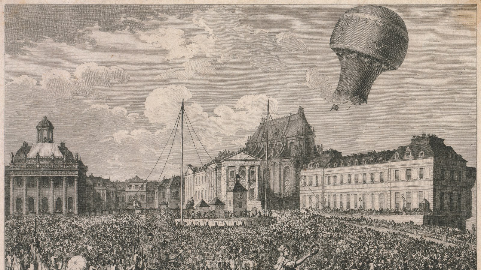 Engraving of the Versailles demonstration, 19 September 1783; not a modern photograph