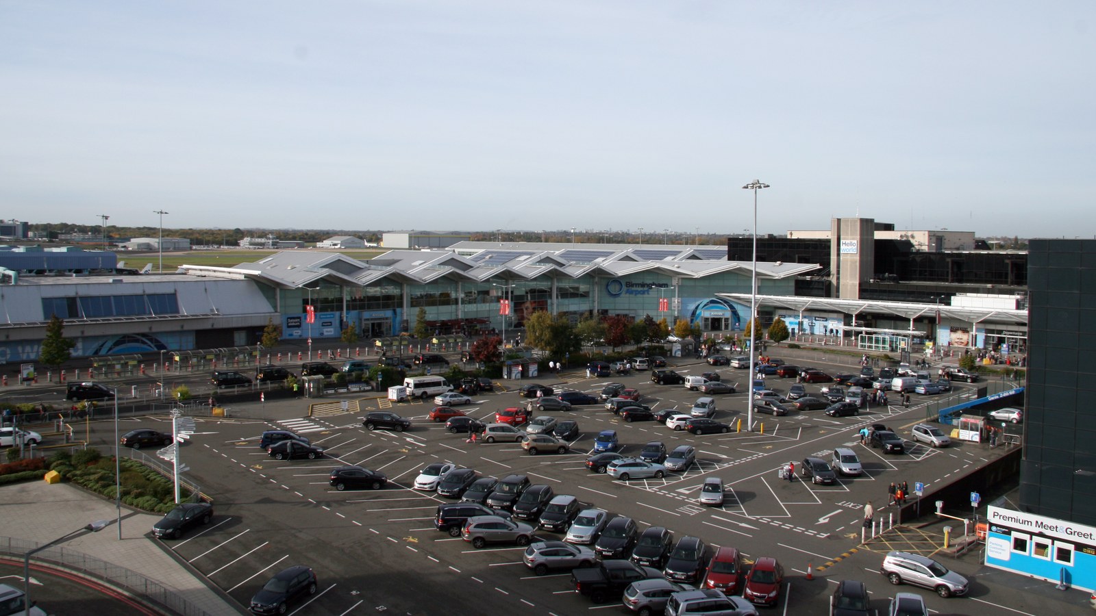Birmingham Airport terminal, 2015; not the August 2026 queues